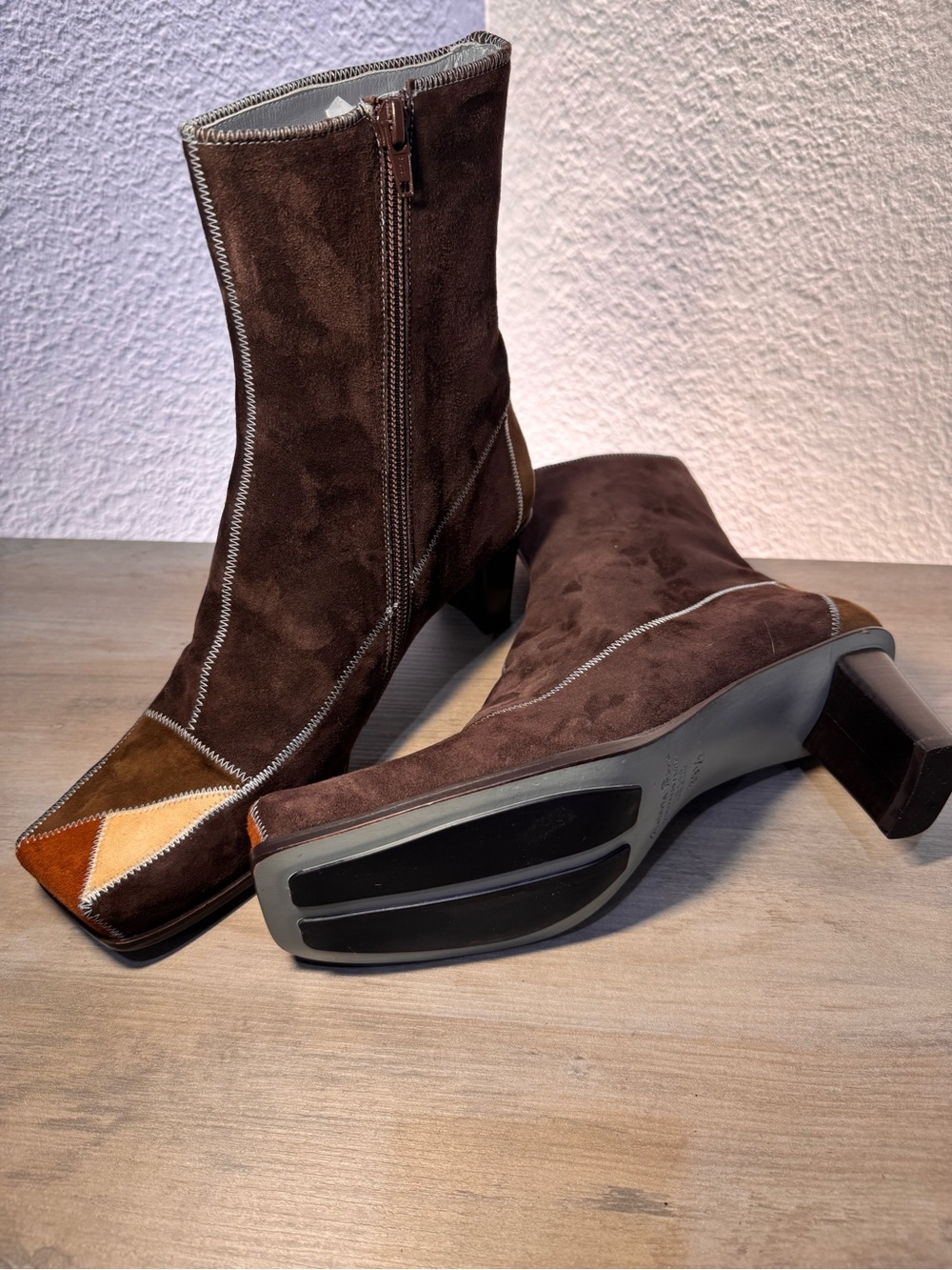 Materia Prima Italy Patchwork Suede Ankle Boots EU 39.5 US 9 Brown
NWOT - Picture 5 of 12